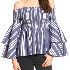 BP. Ruffle Sleeve Off the Shoulder Top